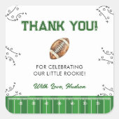 Football Birthday Party First Year Down スクエアシール (正面)