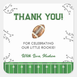 Football Birthday Party First Year Down スクエアシール