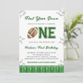 Football Birthday Party First Year Down 招待状 (スタンド正面)