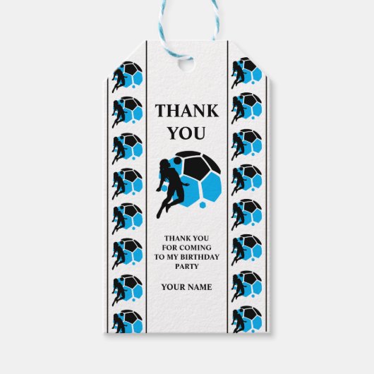 Football Birthday Party, Football Girl Player  ギフトタグ (正面)