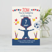 Football Birthday Party Invitation for Boys 招待状 (スタンド正面)