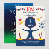 Football Birthday Party Invitation for Boys 招待状 (正面/裏面)