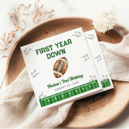 Football Birthday Party Welcome Sign スタンダードカクテルナプキン