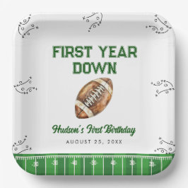 Football Birthday Party Welcome Sign ペーパープレート