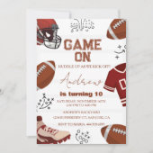 Football Boy Birthday Party Sports 招待状 (正面)