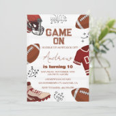 Football Boy Birthday Party Sports 招待状 (スタンド正面)