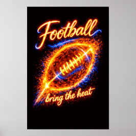 Football Bring the Heat Fiery Ball Sports Design | ポスター