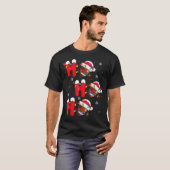 Football Christmas Ho Ho Ho Santa Srts Player Funn Tシャツ (正面フル)