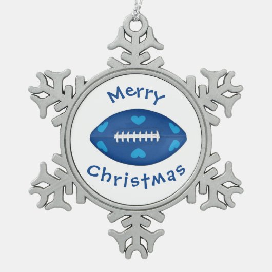 #football Christmas tree decoration スノーフレークピューターオーナメント (正面)