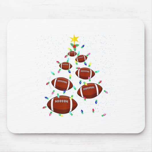 Football Christmas Tree Light Xmas Football Boys G マウスパッド (正面)