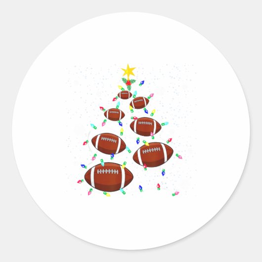 Football Christmas Tree Light Xmas Football Boys G ラウンドシール (正面)