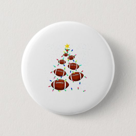 Football Christmas Tree Light Xmas Football Boys G 缶バッジ (正面)