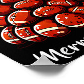 Football Christmas Tree Lights Funny Football Play ポスター (角)