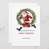 Football Christmas with Santa Claus シーズンカード (正面/裏面)