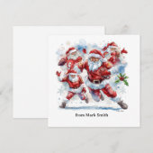 Football Christmas with Santa Claus シーズンカード (正面/裏面)