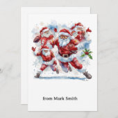 Football Christmas with Santa Claus シーズンカード (正面/裏面)