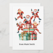 Football Christmas with Santa Claus シーズンカード (正面/裏面)