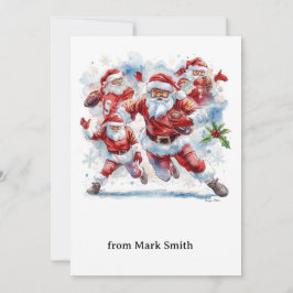 Football Christmas with Santa Claus シーズンカード