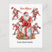 Football Christmas with Santa Claus
