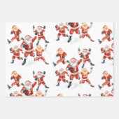 Football Christmas with Santa Claus ラッピングペーパーシート (正面2)