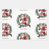 Football Christmas with Santa Claus ラッピングペーパーシート (正面)