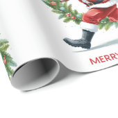 Football Christmas with Santa Claus ラッピングペーパー (ロールコーナー)