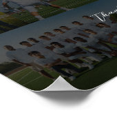 Football Coach Appreciation Collage Team Signature ポスター (角)