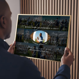 Football Coach Appreciation Collage Team Signature ポスター