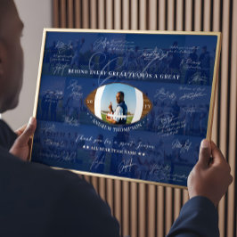 Football Coach Appreciation Collage Team Signature ポスター