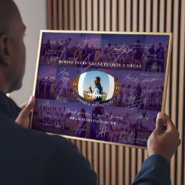 Football Coach Appreciation Collage Team Signature ポスター