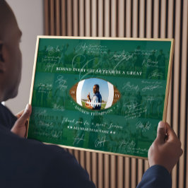 Football Coach Appreciation Collage Team Signature ポスター