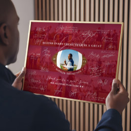 Football Coach Appreciation Collage Team Signature ポスター