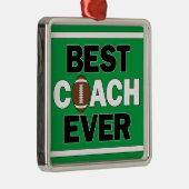 Football Coach BEST COACH EVER Sports Christmas メタルオーナメント (右)