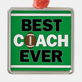 Football Coach BEST COACH EVER Sports Christmas メタルオーナメント