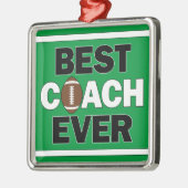Football Coach BEST COACH EVER Sports Christmas メタルオーナメント (左)