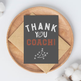 Football Coach End of Season Folded サンキューカード