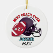 football coach sports team custom text セラミックオーナメント (正面)