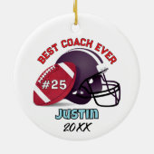 football coach sports team custom text セラミックオーナメント (裏面)