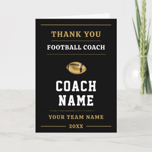 Football Coach Team Appreciation Gift サンキューカード (正面)