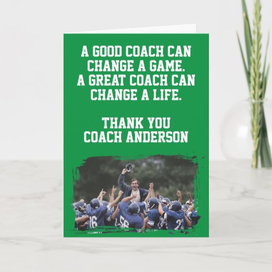 Football Coach Thank You カード (正面)