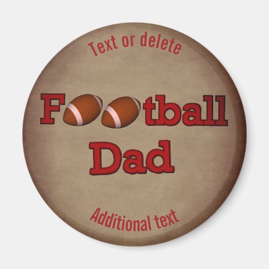 Football Dad Cute Personalized マグネット (正面)