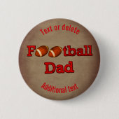 Football Dad Cute Personalized 缶バッジ (正面)
