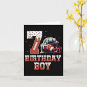 Football Drip 7th Birthday Party Boy Sport Fan 7 Y カード (黄色い花)