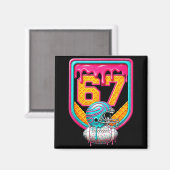 Football Drip Number 67 Football Player  マグネット (正面/裏面)