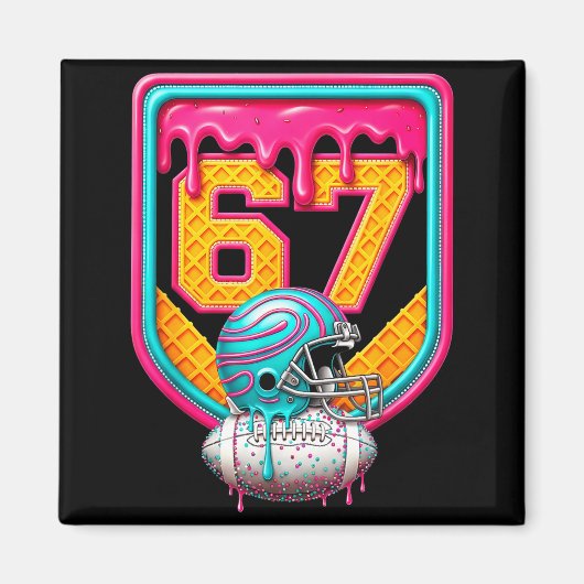 Football Drip Number 67 Football Player  マグネット (正面)