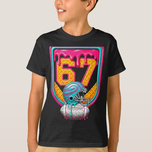Football Drip Number 67 Football Player  Tシャツ (正面)