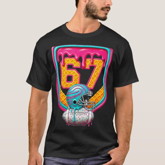 Football Drip Number 67 Football Player  Tシャツ (正面)