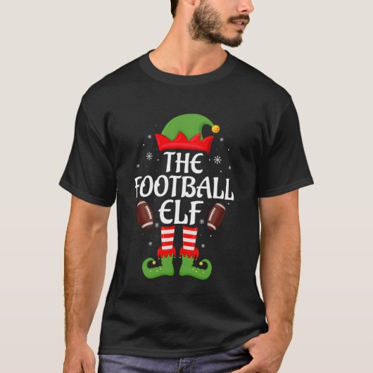 Football Elf Xmas Family Matching Elf Squad Christ Tシャツ (正面)