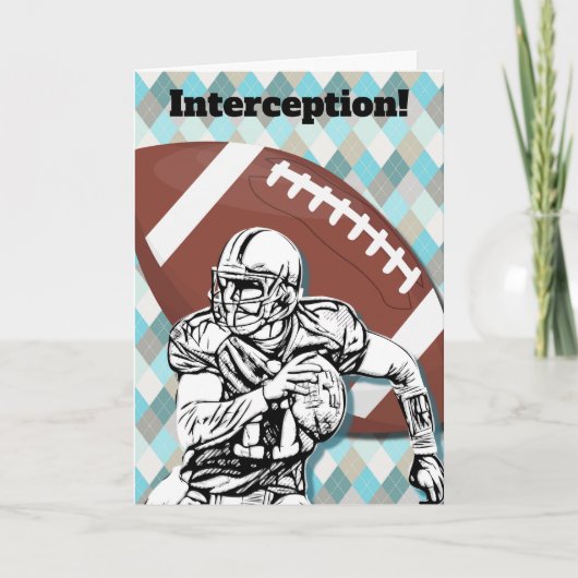 Football Fan Player School Fun Birthday Card カード (正面)