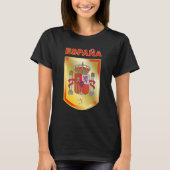 Football Fans Spain Flag Crest Tシャツ (正面)